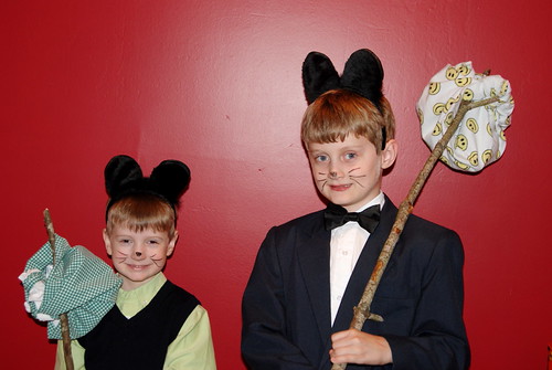 Max and Brian dressed up as Pip and Kitteh from the Laugh Out Loud Cats